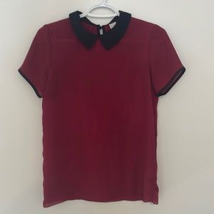 Simons red and black blouse t-shirt. TWIK size xs
